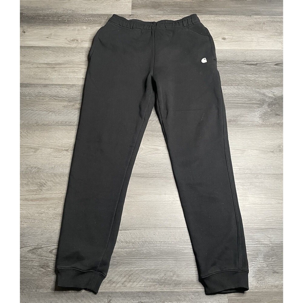 Carhartt Sweatpants Mens Small Black Fleece Joggers Zip Pocket 105307 BLK
